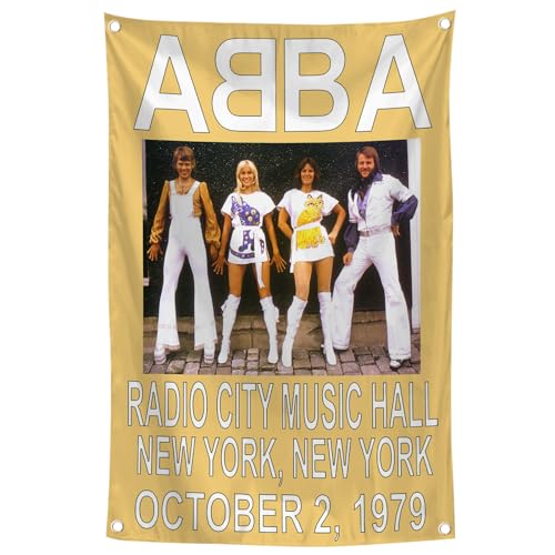 QuvoM Rockband-Poster, Tapisserie, ABBA-Poster für Zimmer, Teenager, Studentenwohnheim, 60 x 91 cm, Meme-Poster, Männerhöhle, Party, Schlafzimmer, Wanddekoration von QuvoM