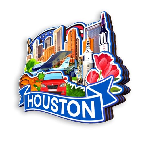 Quwsne Kühlschrankmagnet, Houston, Texas, USA, Kühlschrankmagnet, Stadt, Reise, Souvenirs, Touristengeschenke, 3D, klassische Sehenswürdigkeiten, handgefertigt, Handwerk, Heimdekoration -383, QS-WC-383, QS-WC-383 von Quwsne