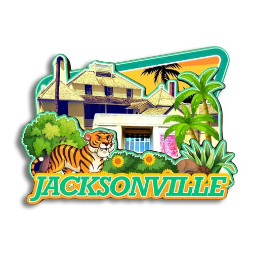 Quwsne Kühlschrankmagnet, Jacksonville, Florida, USA, Kühlschrankmagnet, Stadt, Reise, Souvenirs, Touristengeschenke, 3D, klassische Sehenswürdigkeiten, handgefertigt, Handwerk, Heimdekoration -173 von Quwsne