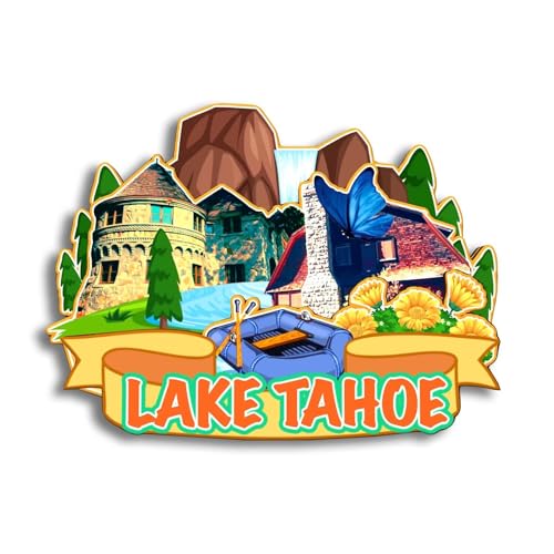 Quwsne Kühlschrankmagnet, Motiv: Lake Tahoe, Kalifornien, USA, Kühlschrankmagnet, Stadt, Reise, Souvenirs, Touristengeschenke, 3D, klassische Sehenswürdigkeiten, handgefertigt, Handwerk, von Quwsne