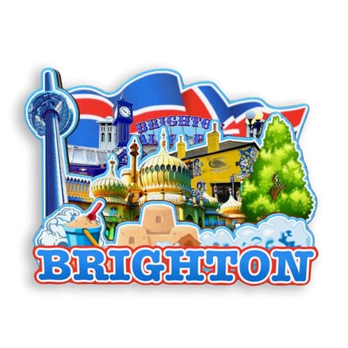 Quwsne Kühlschrankmagnet Brighton UK Kühlschrankmagnet Stadt Reise Souvenirs Touristengeschenke 3D klassische Sehenswürdigkeiten handgefertigt Handwerk Heimdekoration -1481 von Quwsne