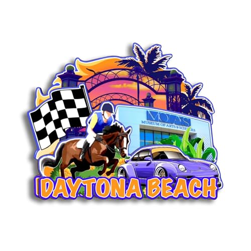 Quwsne Kühlschrankmagnet Daytona Beach Florida USA Kühlschrankmagnet Stadt Reise Souvenirs Touristengeschenke 3D klassische Sehenswürdigkeiten handgefertigt Handwerk Heimdekoration -212 von Quwsne