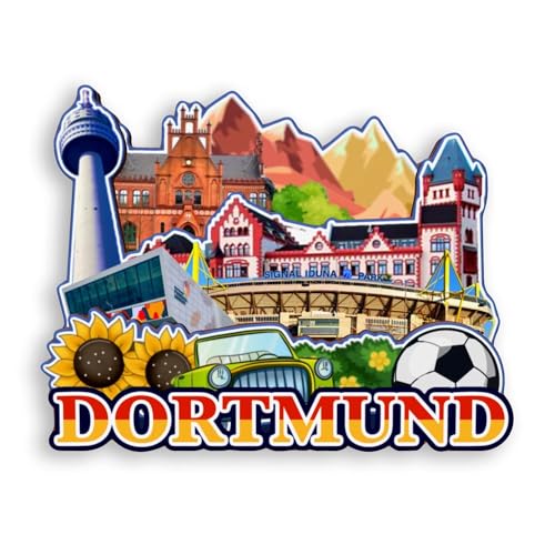 Quwsne Kühlschrankmagnet Dortmund Deutschland Kühlschrankmagnet Stadt Reise Souvenirs Touristengeschenke 3D klassische Sehenswürdigkeiten Handarbeit Handwerk Heimdekoration -1182, QS-WC-1182 von Quwsne