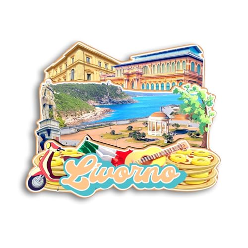 Quwsne Kühlschrankmagnet Livorno Italien Kühlschrankmagnet Stadt Reise Souvenirs Touristengeschenke 3D klassische Sehenswürdigkeiten handgefertigt Handwerk Heimdekoration – 1108 von Quwsne