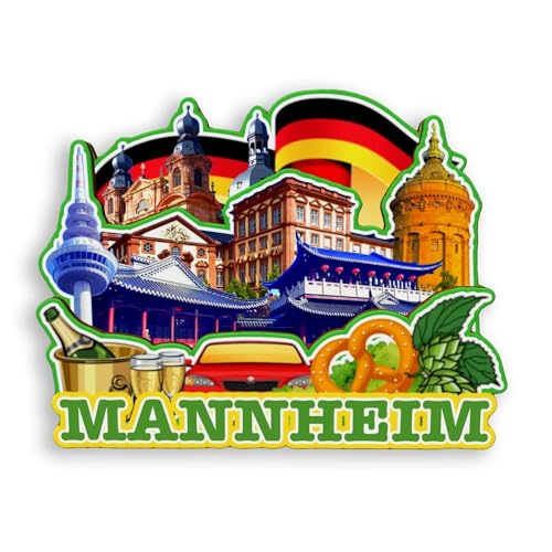 Quwsne Kühlschrankmagnet Mannheim Deutschland Kühlschrankmagnet Stadt Reise Souvenirs Touristengeschenke 3D klassische Sehenswürdigkeiten Handarbeit Handwerk Heimdekoration -1200, QS-WC-1200 von Quwsne