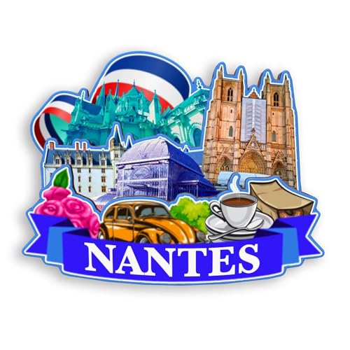 Quwsne Kühlschrankmagnet Nantes Frankreich, Kühlschrankmagnet, Stadt, Reise, Souvenirs, Touristengeschenke, 3D-Lichtzeichen, handgefertigt, Handwerk, Heimdekoration -1333, QS-WC-1333 von Quwsne