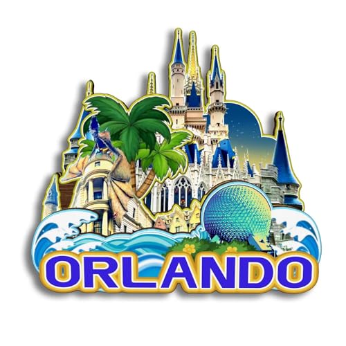 Quwsne Kühlschrankmagnet Orlando Florida USA Kühlschrankmagnet Stadt Reise Souvenirs Touristengeschenke 3D klassische Sehenswürdigkeiten handgefertigt Handwerk Heimdekoration -171, QS-WC-171 von Quwsne