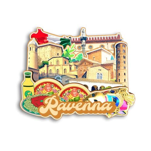 Quwsne Kühlschrankmagnet Ravenna Italien, Kühlschrankmagnet, Stadt, Reise, Souvenirs, Touristengeschenke, 3D, klassische Sehenswürdigkeiten, handgefertigt, Handwerk, Heimdekoration – 1116 von Quwsne