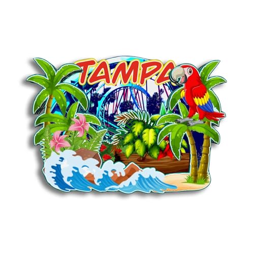 Quwsne Kühlschrankmagnet Tampa Florida USA Kühlschrankmagnet Stadt Reise Souvenirs Touristengeschenke 3D klassische Sehenswürdigkeiten handgefertigt Handwerk Heimdekoration -169 von Quwsne