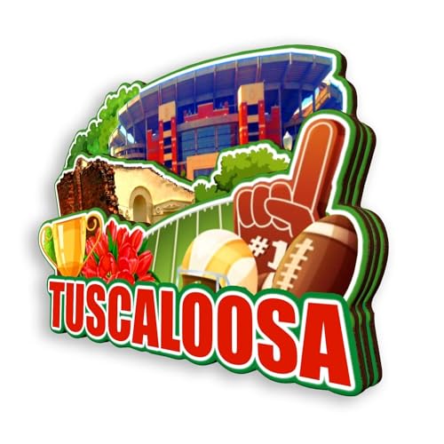 Quwsne Kühlschrankmagnet Tuscaloosa Alabama USA, Kühlschrankmagnet, Stadt, Reise, Souvenirs, Touristengeschenke, 3D-Klassische Sehenswürdigkeiten, Handarbeit, Heimdekoration, 375, QS-WC-375, QS-WC-375 von Quwsne