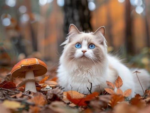 DIY 5D Erwachsene und Anfänger Diamant Malerei Set Bohren Voll Ragdoll Katze Herbst Pilz Bild Diamond Painting Gemälde Arts Craft Perfekt Für Entspannung Und Wand Decor Platz Drill 35x45cm AB0862 DIY 5D Erwachsene und Anfänger Diamant Malerei Set Bohren Voll Ragdoll Katze Herbst Pilz Bild Diamond Painting Gemälde Arts Craft Perfekt Für Entspannung Und Wand Decor Platz Drill 35x45cm AB0862 von Quxaoqiao