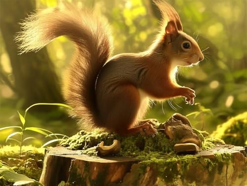 DIY 5D Erwachsene und Anfänger Diamant Malerei Set Bohren Voll Tiere Wald Süßes Eichhörnchen Bild Diamond Painting Gemälde Arts Craft Perfekt Für Entspannung Und Wand Decor Platz Drill 45x60cm AB0003 DIY 5D Erwachsene und Anfänger Diamant Malerei Set Bohren Voll Tiere Wald Süßes Eichhörnchen Bild Diamond Painting Gemälde Arts Craft Perfekt Für Entspannung Und Wand Decor Platz Drill 45x60cm AB0003 von Quxaoqiao