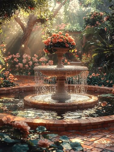 Quxaoqiao DIY 5D Diamant Malerei Set Bohren Voll Gartenbrunnen Blumen Morgenlicht Bild Diamond Painting Crystal Strass Diamant Gemälde Arts Craft Perfekt Für Wand Decor Platz Drill 45x60cm AC1950 Quxaoqiao DIY 5D Diamant Malerei Set Bohren Voll Gartenbrunnen Blumen Morgenlicht Bild Diamond Painting Crystal Strass Diamant Gemälde Arts Craft Perfekt Für Wand Decor Platz Drill 45x60cm AC1950 von Quxaoqiao