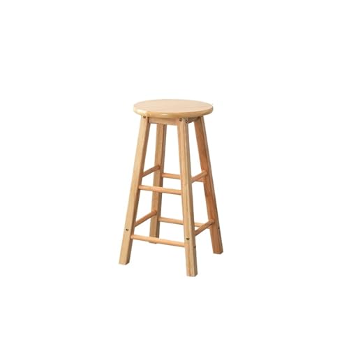 QuxetlRyz Barhocker Barhocker aus massivem Holz, einfache Haushalts-Hochstuhl, multifunktionaler Milchteeladen-Barstuhl(60CM) von QuxetlRyz