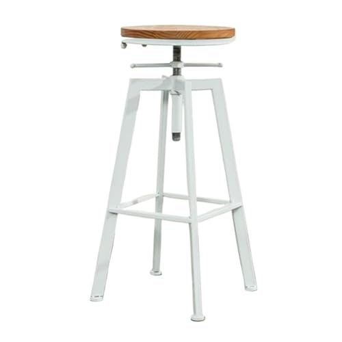 QuxetlRyz Barhocker Drehbarer Barhocker aus massivem Holz mit hohen Füßen, Thekenhocker, Barstühle(White 3cm) von QuxetlRyz
