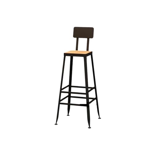 QuxetlRyz Barhocker Kommerziellen Bar Cafe Massivholz Bar Stuhl Schmiedeeisen Hohe Fuß Runde(Bar Chair C) von QuxetlRyz