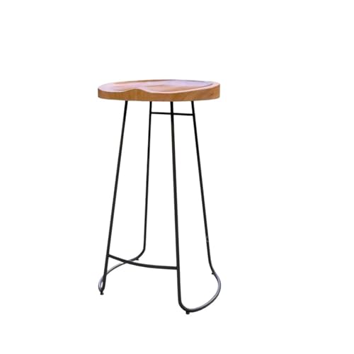 QuxetlRyz Barhocker Kommerziellen Bar Cafe Massivholz Bar Stuhl Schmiedeeisen Hohe Fuß Runde(Bar Chair E) von QuxetlRyz