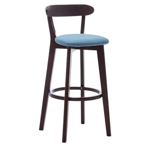 QuxetlRyz Barhocker Massivholz Wohnzimmer Hotel Hohe Barhocker Haushalt Balkon Zurück Bar Stühle(71cm18) von QuxetlRyz