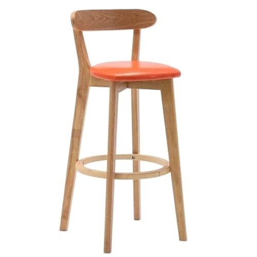 QuxetlRyz Barhocker Massivholz Wohnzimmer Hotel Hohe Barhocker Haushalt Balkon Zurück Bar Stühle(71cm24) von QuxetlRyz