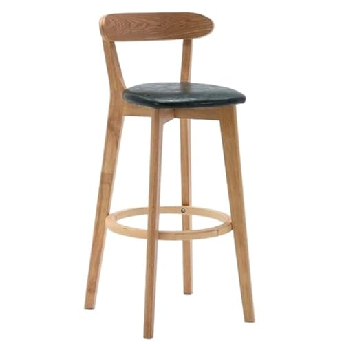 QuxetlRyz Barhocker Massivholz Wohnzimmer Hotel Hohe Barhocker Haushalt Balkon Zurück Bar Stühle(71cm26) von QuxetlRyz
