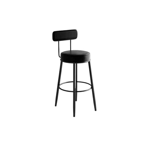 QuxetlRyz Barhocker Moderne Barhocker aus Metall, schwarzes Leder, Esszimmerstühle, Barhocker for Zuhause(45Cm Black) von QuxetlRyz