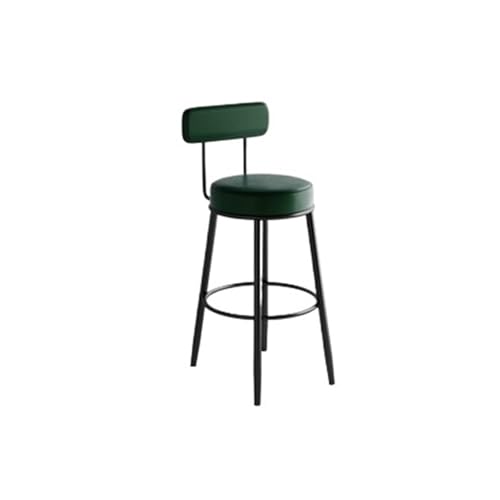 QuxetlRyz Barhocker Moderne Barhocker aus Metall, schwarzes Leder, Esszimmerstühle, Barhocker for Zuhause(55Cm Dark Green) von QuxetlRyz