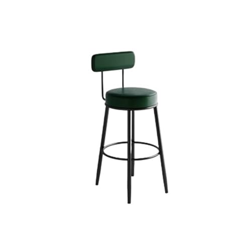 QuxetlRyz Barhocker Moderne Barhocker aus Metall, schwarzes Leder, Esszimmerstühle, Barhocker for Zuhause(75Cm Dark Green) von QuxetlRyz