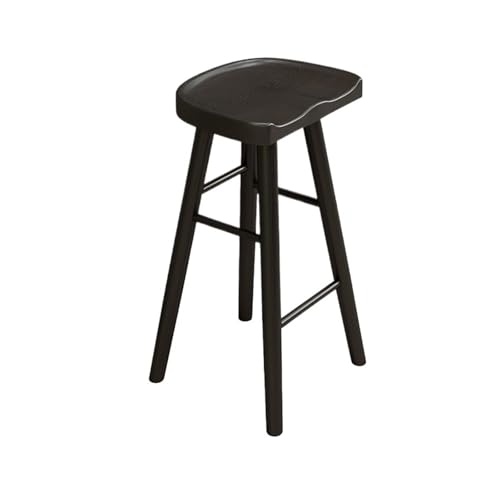 QuxetlRyz Barhocker Moderner Barstuhl aus Holz mit schöner Atmosphäre, for Cafés, Massivholzhocker(Black 55cm) von QuxetlRyz