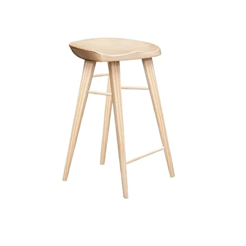 QuxetlRyz Barhocker Moderner Barstuhl aus Holz mit schöner Atmosphäre, for Cafés, Massivholzhocker(Log Color 65cm) von QuxetlRyz