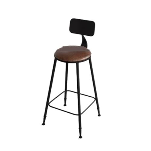 QuxetlRyz Barhocker Retro Schmiedeeisen Bar Stuhl Hohe Massivholz Tisch Stuhl Hohe Hocker Kleine Runde Tisch(H Bar Chair Soft Bag) von QuxetlRyz