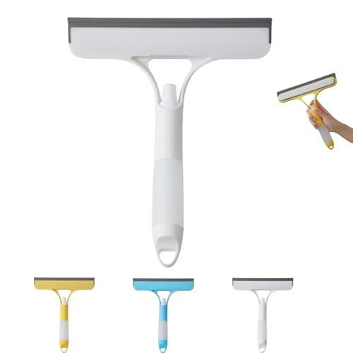 3-In-1-SprüHabzieher, 3-In-1-Glasschaber, Spiegelabzieher Mit SprüHer, Spray, Schwammwischer, FüR FliesenwäNde, Badezimmer, Fenster, Glas Und Autowindschutzscheiben, Spiegel Und KüChe (Weiß) von QuyiFa