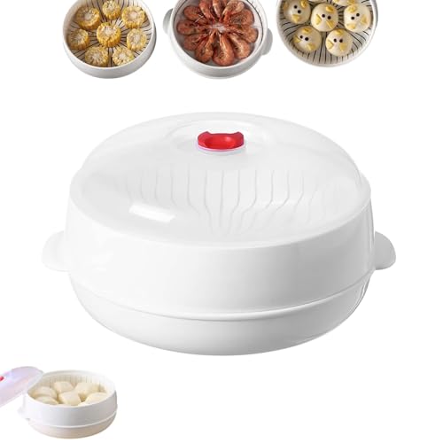 QuyiFa Multifunktionale Mikrowellen-Heiz- Und WäRmedäMm-Dampfgarer-Utensilien, Mikrowellen-Dampfgarer FüR GemüSe, Mehrschichtiges Wasserspeicher-Design, Zum Kochen Von GemüSe Und KnöDeln (1-Schicht) von QuyiFa