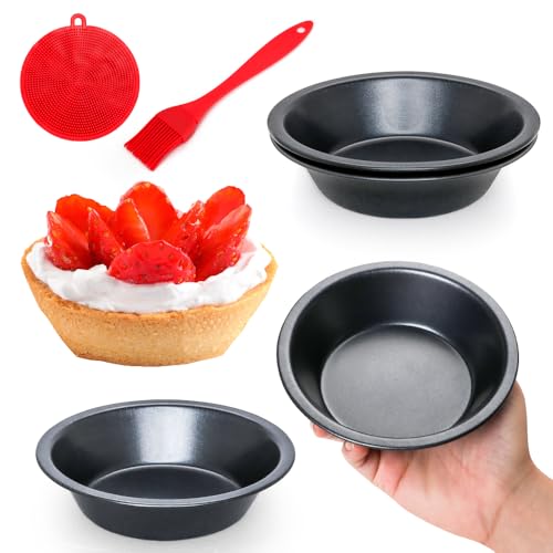 Quyimy 4 Stück Pie Form, Ø12cm Mini Quicheform 5 zoll Tarteform Backform Antihaftbeschichtung Runde Quiche Form (12cm×4) Quyimy 4 Stück Pie Form, Ø12cm Mini Quicheform 5 zoll Tarteform Backform Antihaftbeschichtung Runde Quiche Form (12cm×4) von Quyimy
