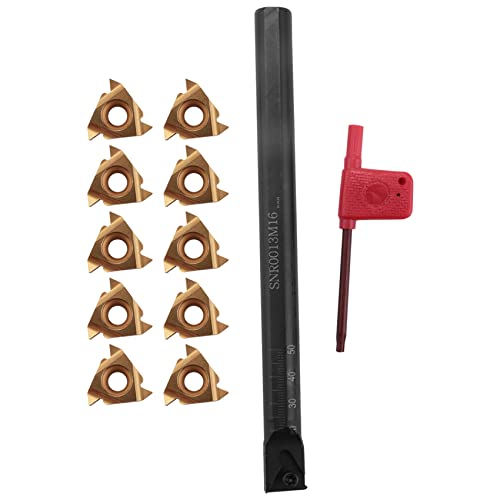 Quystetes 1,27 cm (1/2 ) Drehmeißelbohrer mit 10 Stück 16IR AG60 Innengewinde, Hartmetall-Dreheinsätzen und T15-Schraubenschlüssel von Quystetes