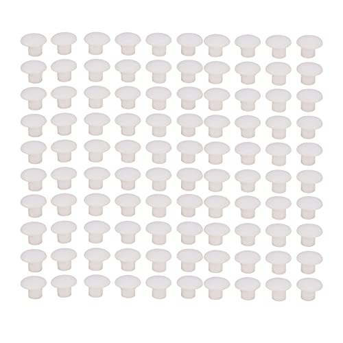 Quystetes 100 Stück 5 mm weiße Kunststoff-Lochbohrabdeckungen von Quystetes