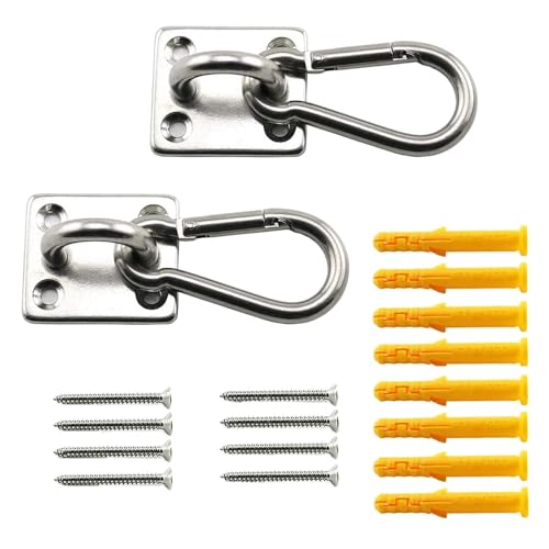 Quystetes 2 Set M6 Decken-Wandhalterung, Hänge-Hardware-Befestigungsset, U-förmige Haken für Yoga, Hängematte, Schaukel, Marine, Yacht, Zubehör von Quystetes