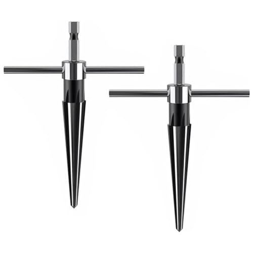 Quystetes 2 Stück T- Kegelreibahle, 6 geriffelte Fasen, Reiben für Gitarrensteg, Stift, Stift, konische Reibahlen, Werkzeug, Sechskantgriff von Quystetes