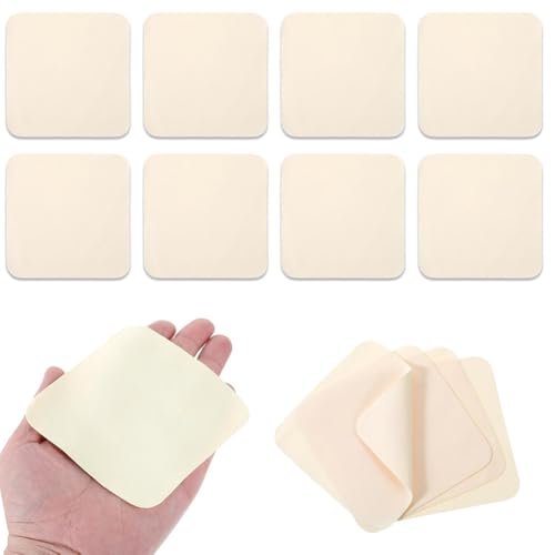 Quystetes 20 Stück Lederleder-Chamois-Töpferwerkzeuge, 9,9 x 9,9 cm, vorgeschnitten zum Glätten von Topfrändern und Schlamm-Werkzeug von Quystetes