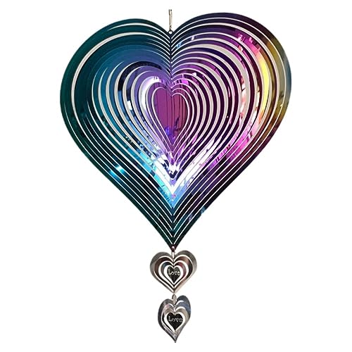 Quystetes 3D-, drehbar, mehrfarbig, Metall, für Raumdekoration, Hochzeit, Garten, Outdoor, ästhetische Hängedekoration, 20 x 36 cm, 1 Stück Quystetes 3D-, drehbar, mehrfarbig, Metall, für Raumdekoration, Hochzeit, Garten, Outdoor, ästhetische Hängedekoration, 20 x 36 cm, 1 Stück von Quystetes