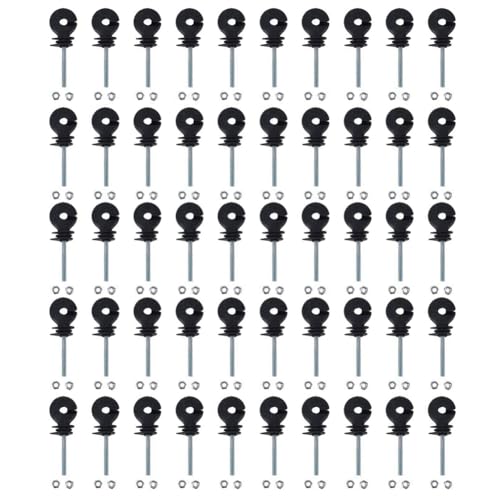 Quystetes 50 Stück Flachmutter-Isolatoren, Elektrozaun-Isolatoren, Gewinde, Elektrozaun-Isolierung, Spiralisolatoren für Nutztiere Quystetes 50 Stück Flachmutter-Isolatoren, Elektrozaun-Isolatoren, Gewinde, Elektrozaun-Isolierung, Spiralisolatoren für Nutztiere von Quystetes