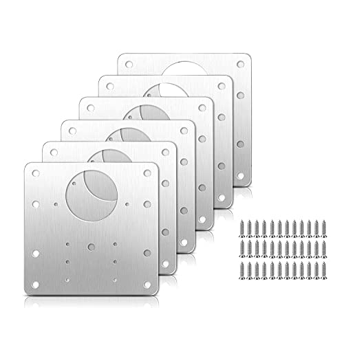 Quystetes 6 Stück Schrankscharnier-Reparaturplatten-Set mit Schrauben, Edelstahl, verdeckte Schranktürscharnier-Reparaturklammern Quystetes 6 Stück Schrankscharnier-Reparaturplatten-Set mit Schrauben, Edelstahl, verdeckte Schranktürscharnier-Reparaturklammern von Quystetes