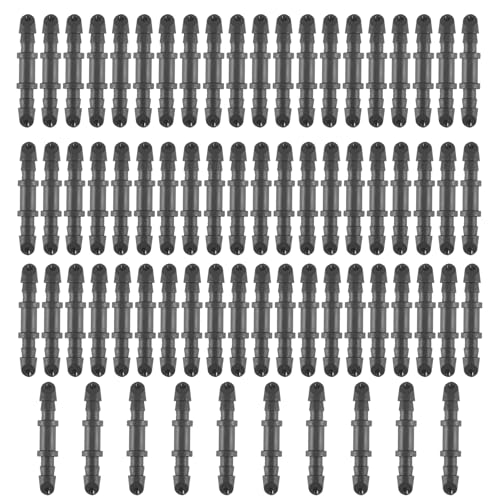 Quystetes 70 Stück Tropfbewässerung, universal, 6,35 mm Widerhaken-Kupplung, Widerhaken für 6,35 mm Tropfschläuche von Quystetes