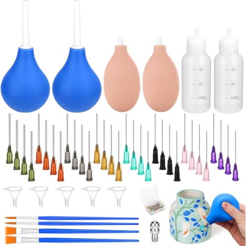 Quystetes 98 PCs Keramikwerkzeugset Keramikwerkzeuge Liefert Präzisionsspitze Applikator Squeeze Graduierte Flasche für Glasur von Quystetes