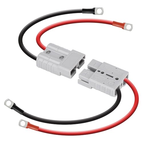 Quystetes Anderson Steckverbinder, 50 A, Anderson-Stecker, 8 Gauge, 30 cm, Batteriekabel, wasserdichte Schnellverbinder für Lifepo4 von Quystetes
