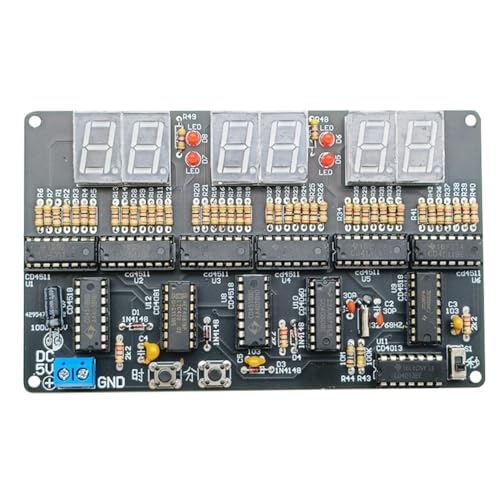 Quystetes DC 4,5 V - 5,5 V 6-Bit digitale Schaltung Uhr Kit Elektronische Uhr Lehren und Training Schweißen Produktion DIY Quystetes DC 4,5 V - 5,5 V 6-Bit digitale Schaltung Uhr Kit Elektronische Uhr Lehren und Training Schweißen Produktion DIY von Quystetes