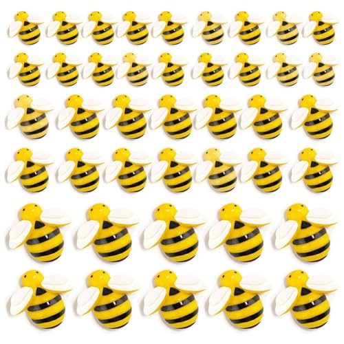 Quystetes Dekoration, Harz-Honigbienen zum Basteln, kleine Kunststoff-Bienen, Ornamente für Dekorationen, 120 Stück von Quystetes