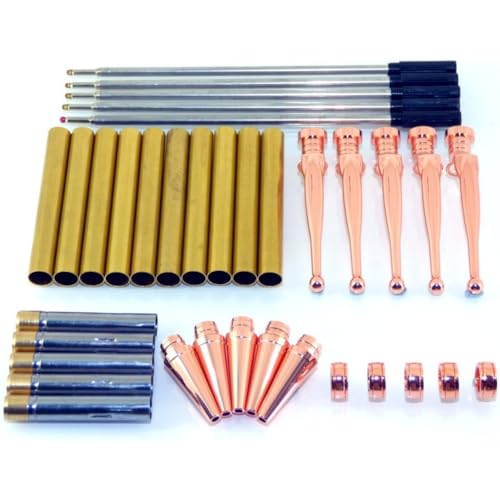 Quystetes Fancy Woodturning Slimline Stift-Kit Set Kupfer-Finish, X 5, Drehmechanismus Enthalten Quystetes Fancy Woodturning Slimline Stift-Kit Set Kupfer-Finish, X 5, Drehmechanismus Enthalten von Quystetes