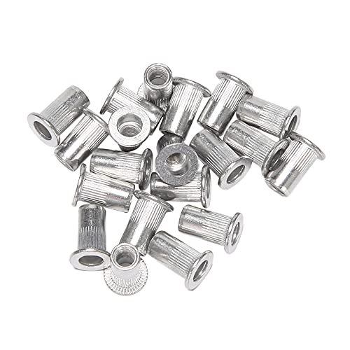 Quystetes Flache Nietmuttern, M5, Aluminium, silberfarben, 20 Stück von Quystetes