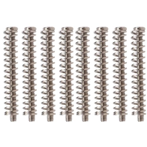 Quystetes Humbucker-Tonabnehmer für E-Gitarre, M2,5 x 32 mm, verstellbare Höhe, Schraube und , Rastermaß 0,4 mm, Silber, 8 Stück von Quystetes