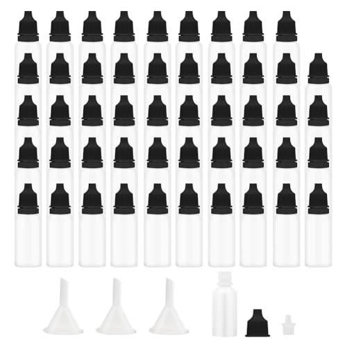 Quystetes Kleine leere Tropfflaschen, Kunststoff, dünne Spitze, 15 ml, tragbar, quetschbar, Schwarz, 50 Stück Quystetes Kleine leere Tropfflaschen, Kunststoff, dünne Spitze, 15 ml, tragbar, quetschbar, Schwarz, 50 Stück von Quystetes
